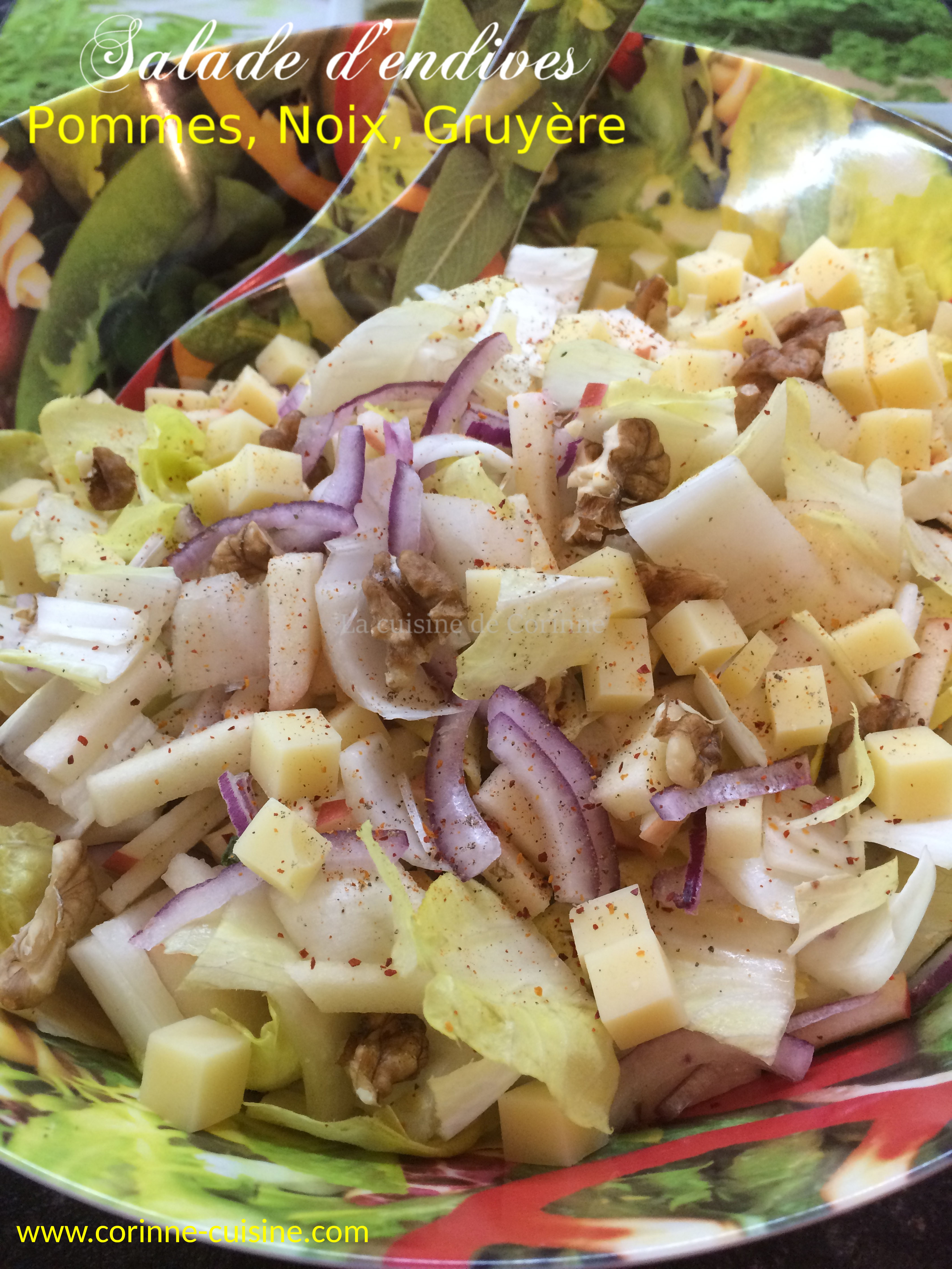 Salade d'endives gruyère noix